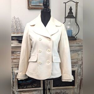 Vintage Guess Wool Blend Peacoat/Jacket, Cream, Size Small